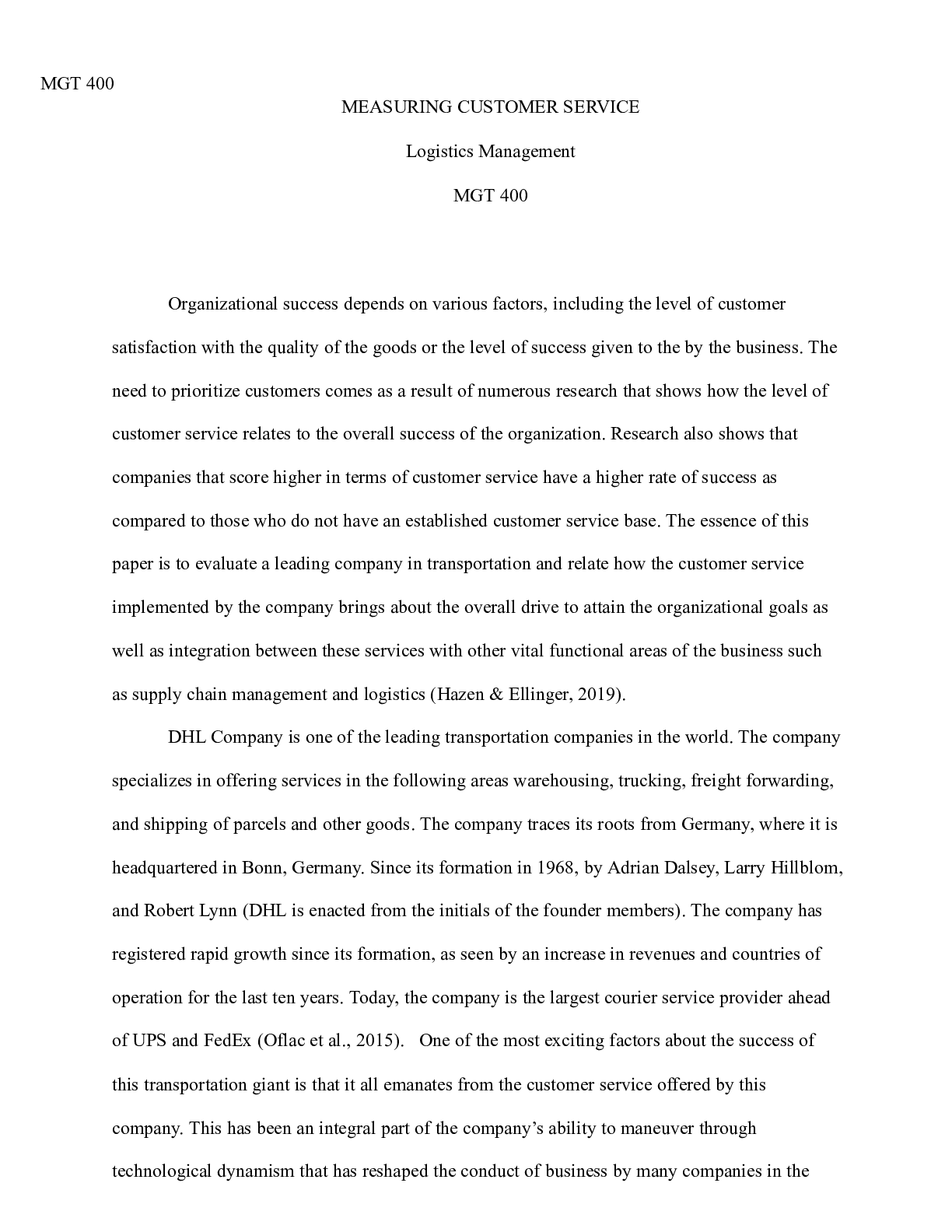 Preview image of Measuring  customer  service.docx document